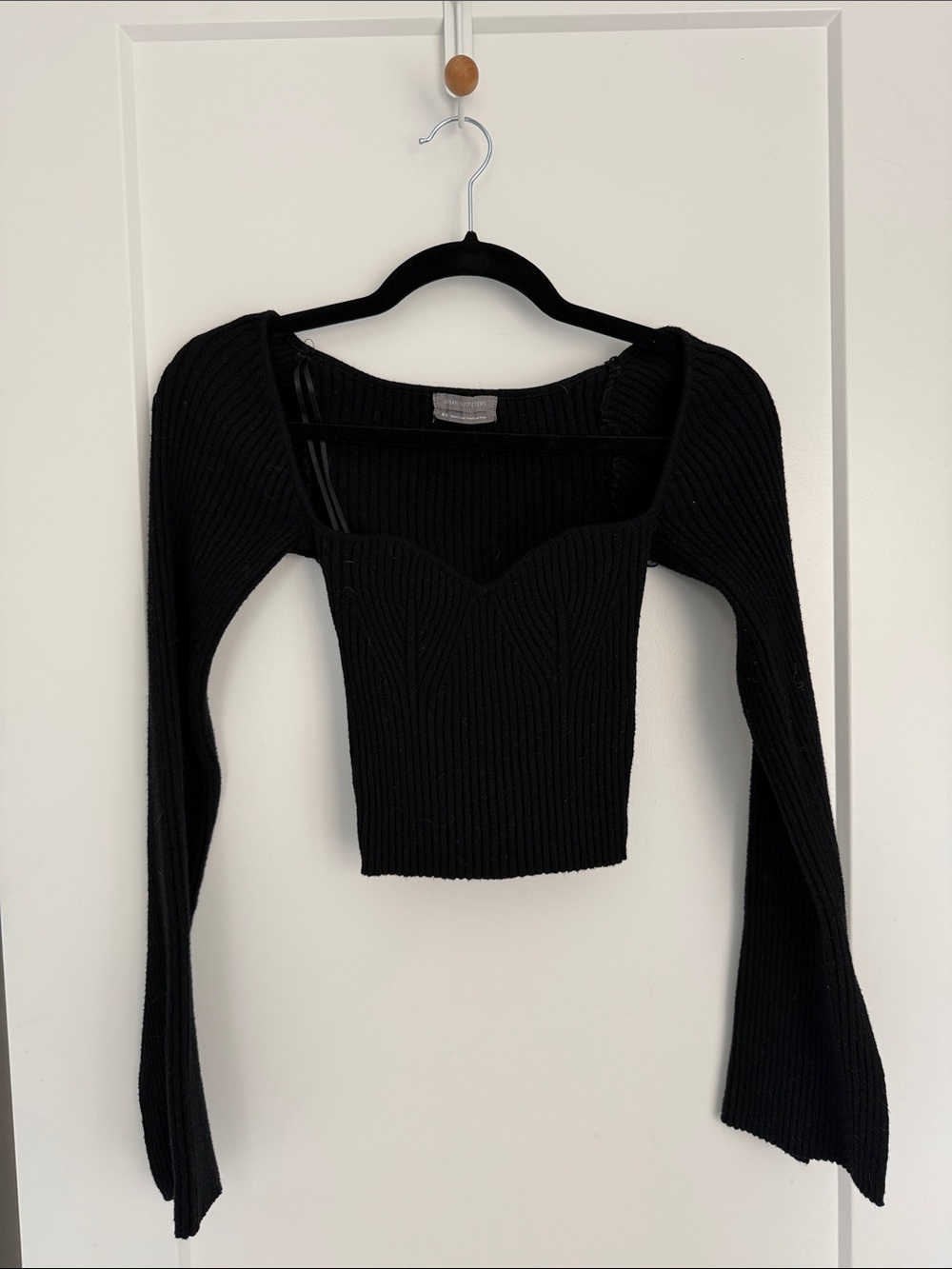 Urban Outfitters Black Ribbed Cropped Sweater